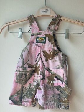 6-12M Cabela's Baby Denim Pink Camo Hunting Overalls
